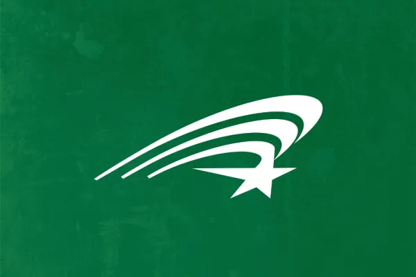 AFSCME Swoosh on green patterned gritty background