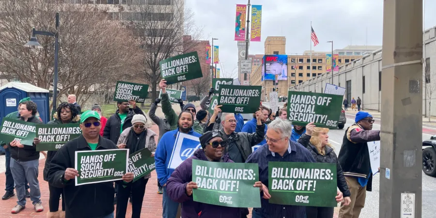 AFSCME members at a Social Security rally